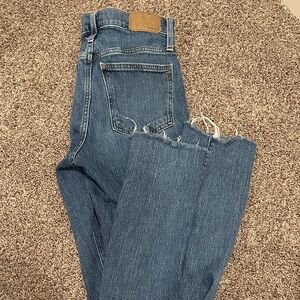 Madewell Distressed Blue Ankle Jeans